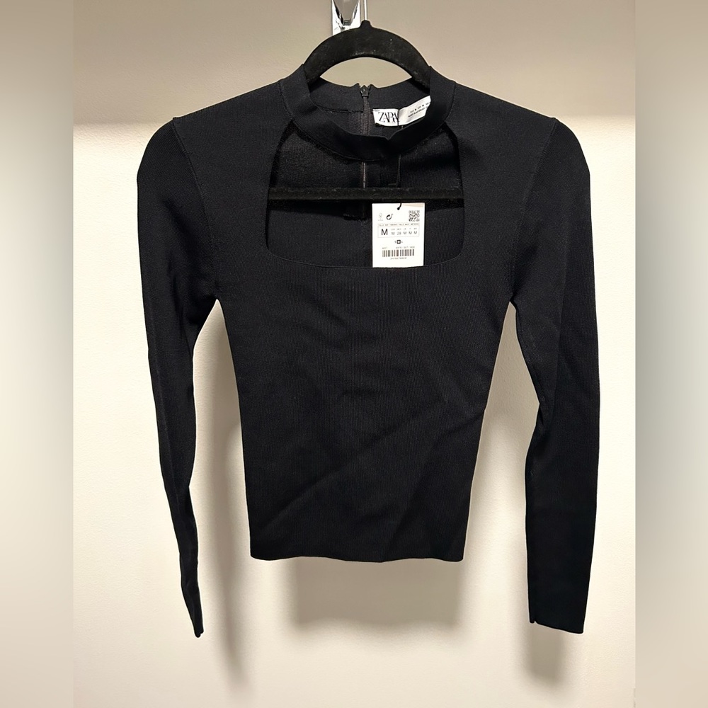 NWT Zara Choker Knit Top